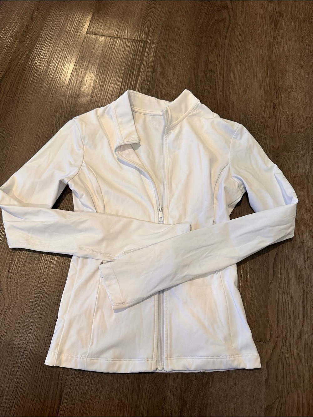 Crop shop boutique White Lightweight full Zip Jacket